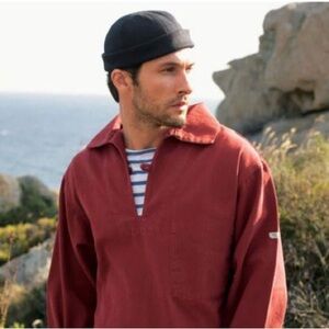 SAINT JAMES navy wool adjustable beanie cap